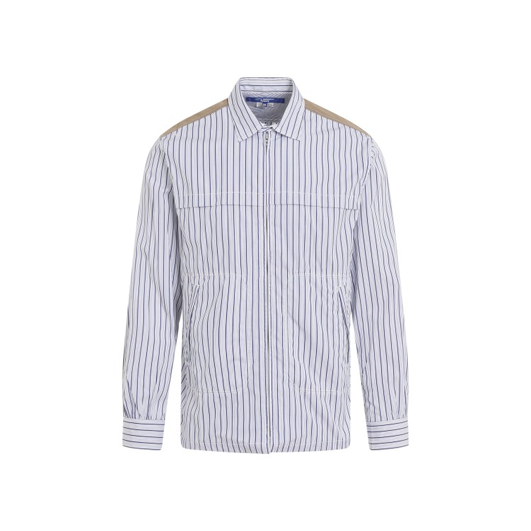 Junya Watanabe Blue Multicolor Cotton Shirt In White