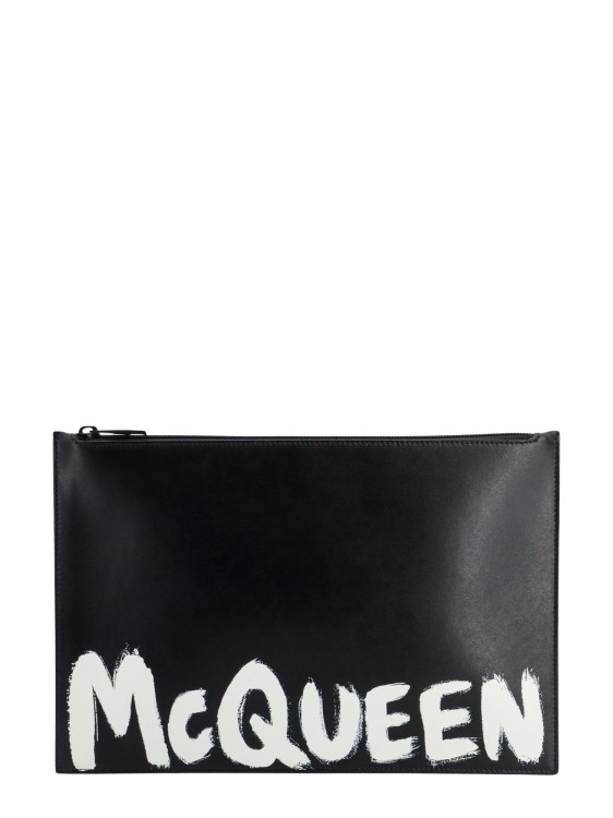 Alexander Mcqueen Graffiti Clutch Bag In Black