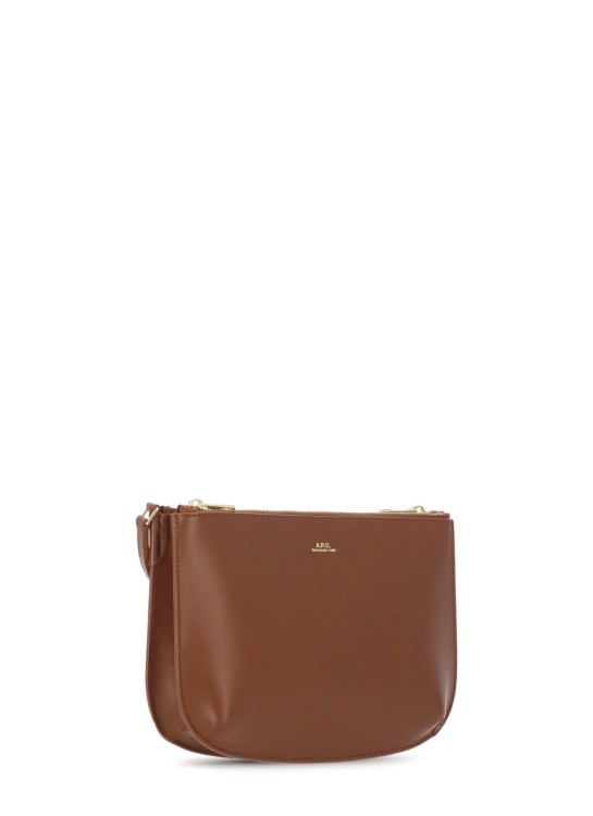 Shop Apc Brown Leather Shoulder Bag
