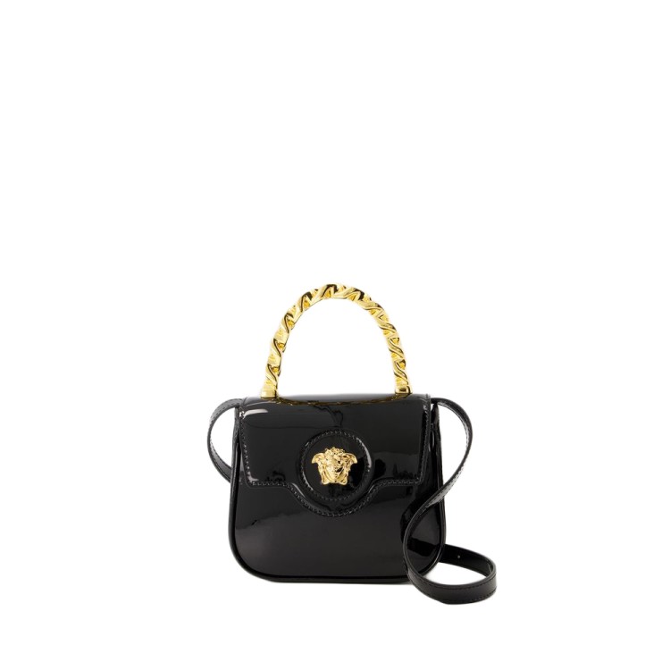 Shop Versace La Medusa Mini Bag - Leather - Black