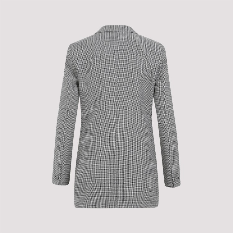 Givenchy Black And White Double Breast Wool Jacket In Grey