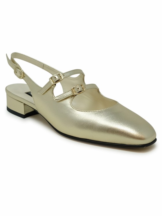 Carel Paris Gold Leather Ballet Flats In Gold