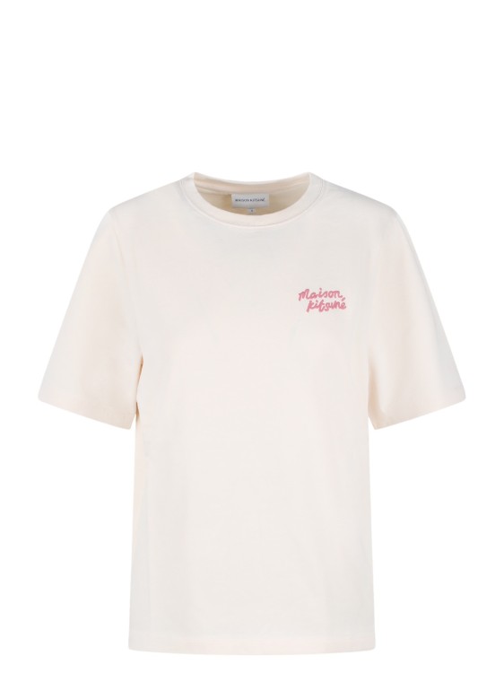 Shop Maison Kitsuné Handwriting T-shirt In White