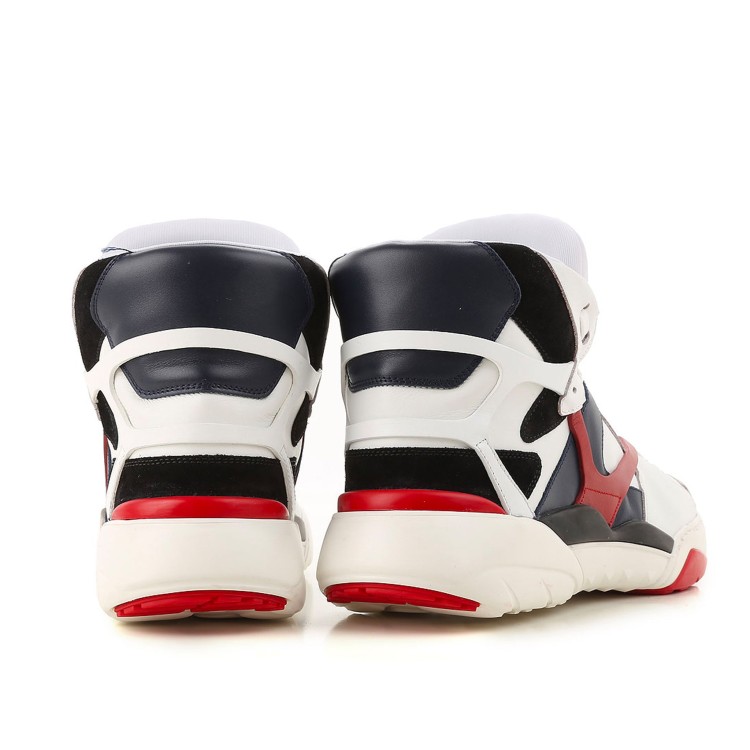 Shop Valentino High Top Leather Sneakers In White