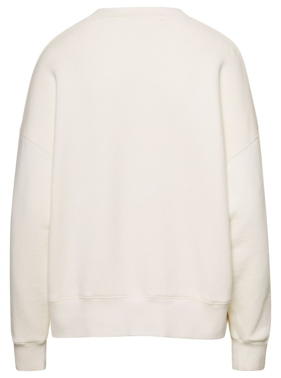 Shop Palm Angels White College Classic Crewneck Sweatshirt In Cotton In Neutrals