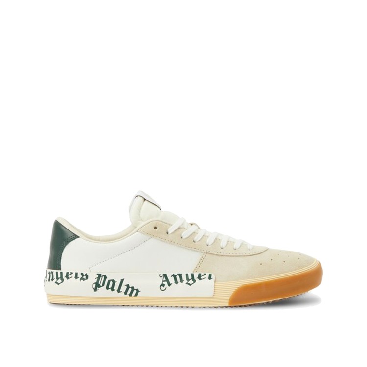 Shop Palm Angels Leather Logo Sneakers In Neutrals