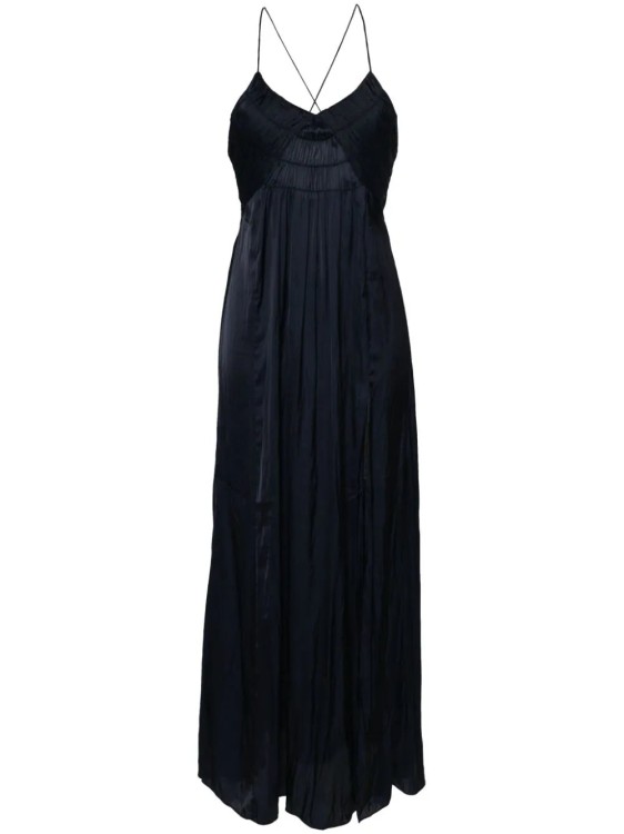 Shop Zadig & Voltaire Rayonne Satin Maxi Dress In Black