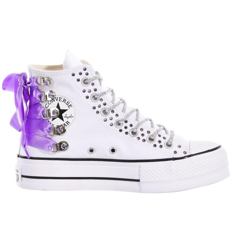 Converse Platform White, Violet In White