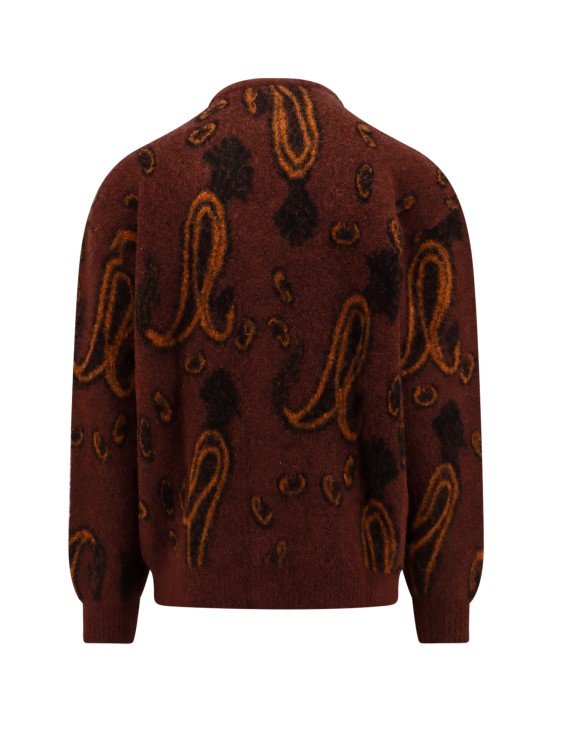 Shop Carhartt Wool Blend Cardigan With Paisley Motif In Brown