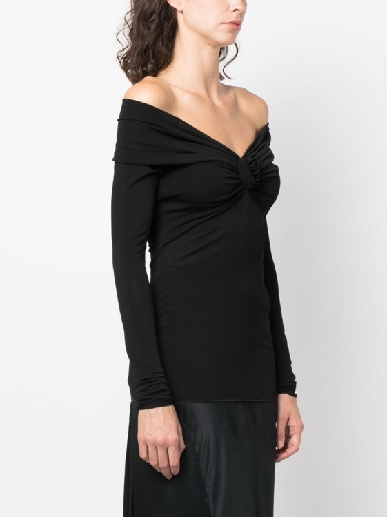 Shop Blumarine Drop Shoulder Long-sleeve Blouse In Black