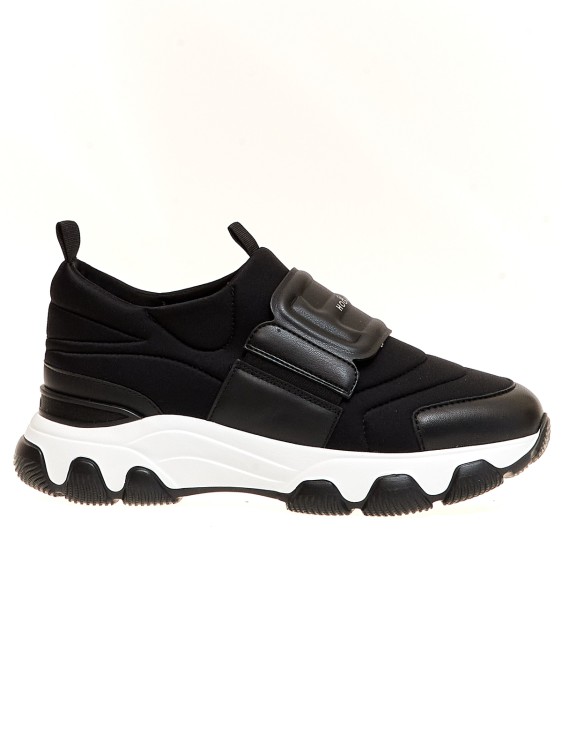 Shop Hogan Hyperactive Slipon Sneakers In Leather And Neoprene In Black