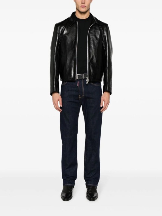 Shop Dsquared2 Logo-patch Slim-leg Denim Jeans In Black