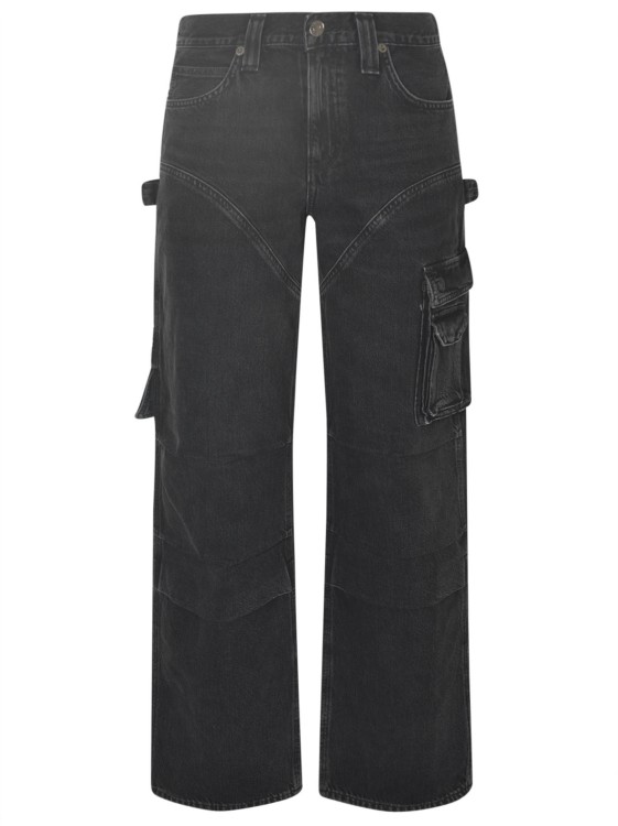 Shop Agolde Black Cotton Denim Jeans