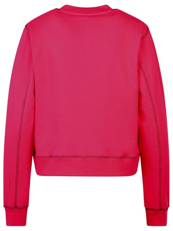 Shop Ganni Fuchsia Cotton Sweatshirt In Red