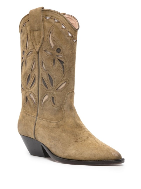 Shop Isabel Marant Beige Calf Leather Boots In Brown