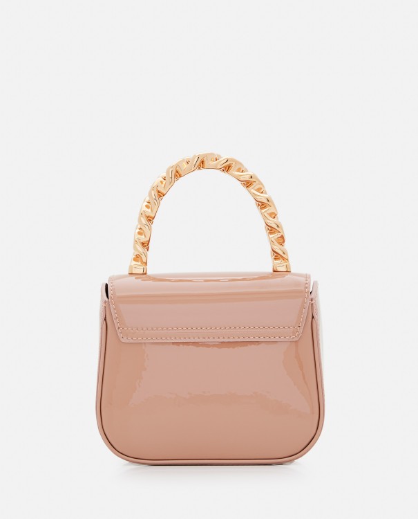 Shop Versace La Medusa Patent Leather Mini Bag In Brown