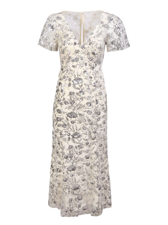 Self-portrait Sequin-embellished Tulle Midi Dress In Neutrals