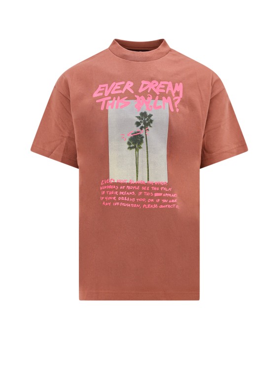 Shop Palm Angels Palm Dream T-shirt With Print On The Front In Brown
