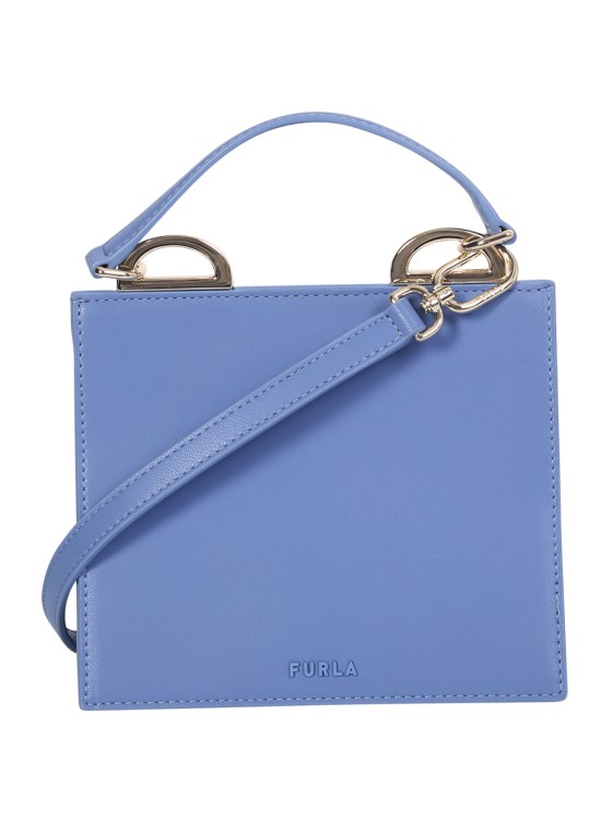 Furla Triangle Leather Tote Bag - Blue for Women