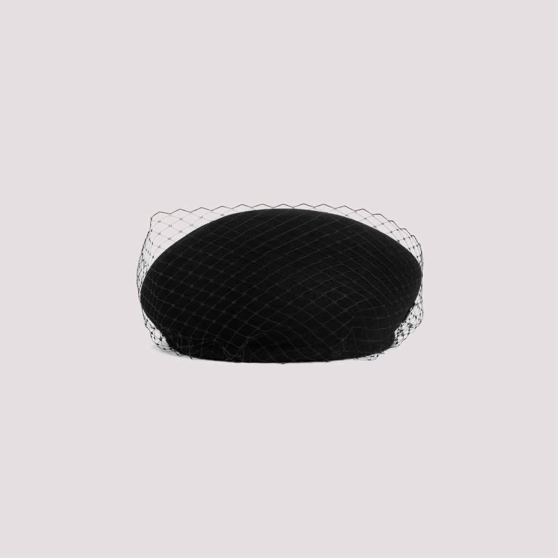Maison Michel New Bonnie Veil Black Wool Felt Hat In Black