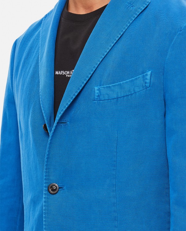 Shop Boglioli Single-breasted Jacket 2 Buttons In Cotton Canvas In Blue