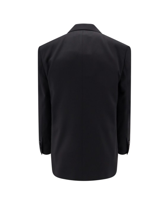 Shop Lardini Double-breasted Wool Blazer In Black