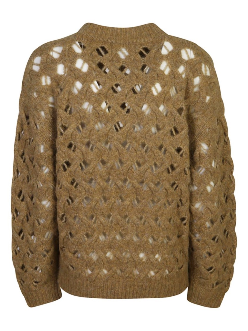 Isabel Marant Étoile Isabel Marant Etoile Aurelia Camel Sweater With Braid Drawing In Brown