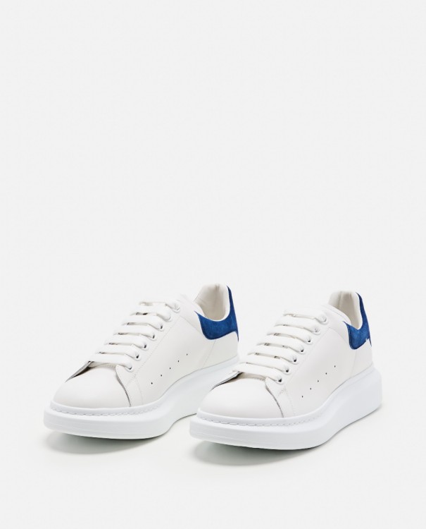 Shop Alexander Mcqueen Oversize Larry Leather Sneakers In White