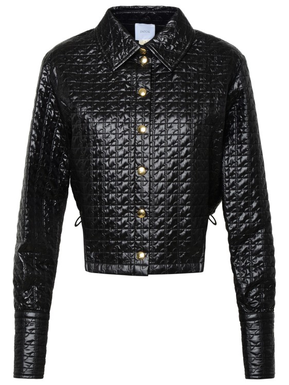 Patou Quilted Cropped Bomber Jacket In Black
