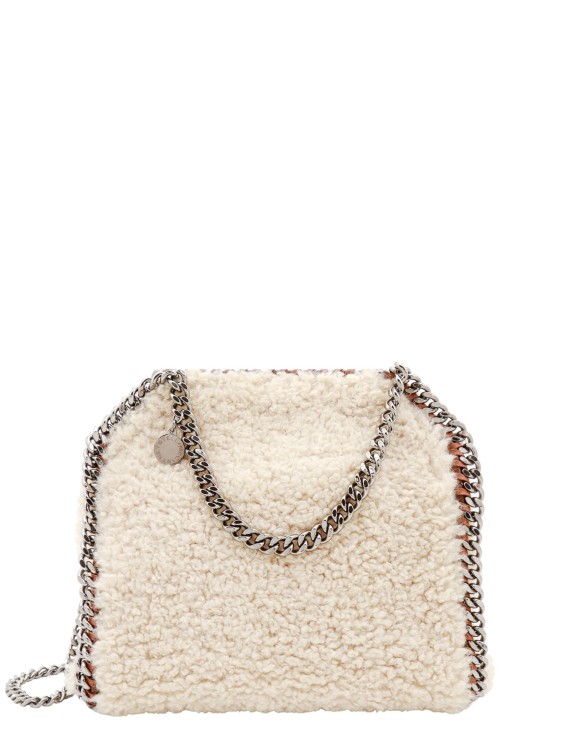Shop Stella Mccartney Eco Shearling Shoulder Bag With Alter Mat Profiles In Neutrals