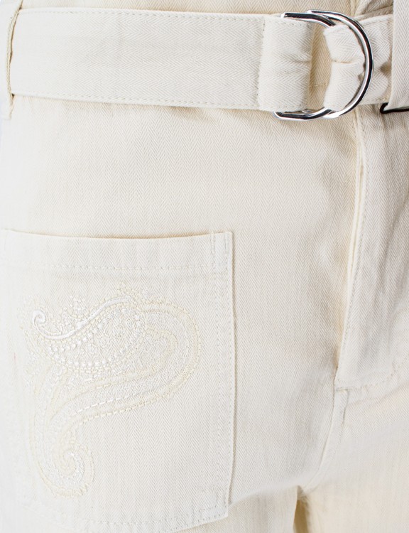 Shop Etro Cotton Trousers In White