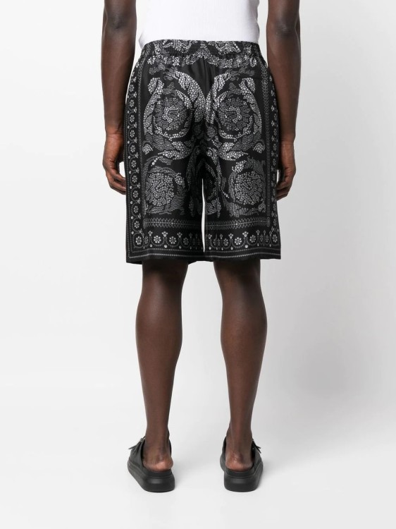 Shop Versace Trompe L'oeil Print Track Shorts In Black