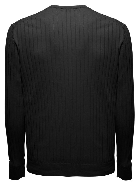 Shop Gaudenzi Long-sleeved Ribbed Cotton Sweater In Black