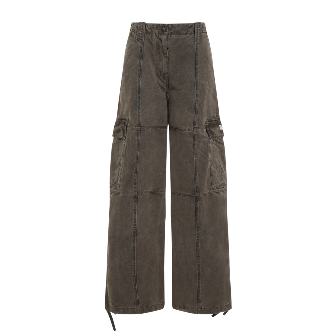 Kenzo Dyed Canvas Cargo Pants In Grey
