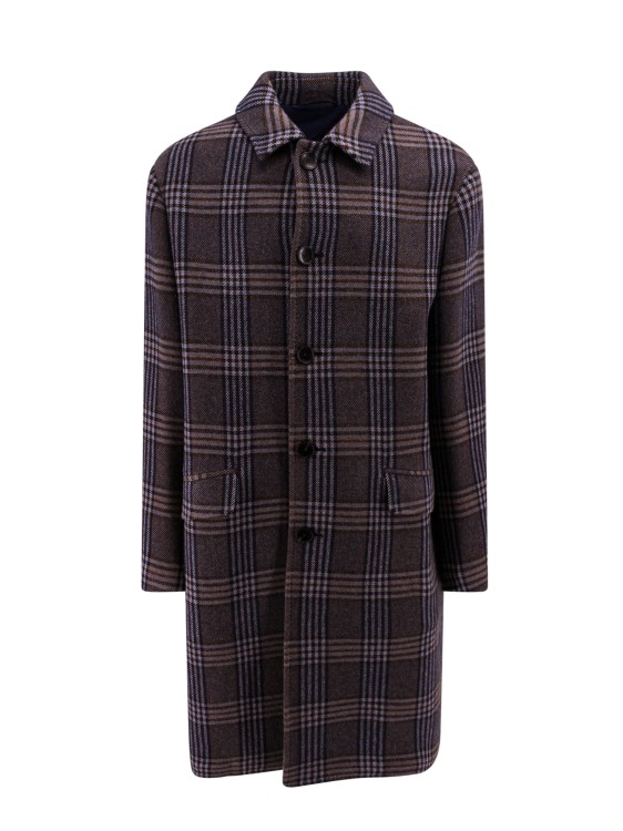 Shop Etro Tartan Wool And Cashmere Coat In Black