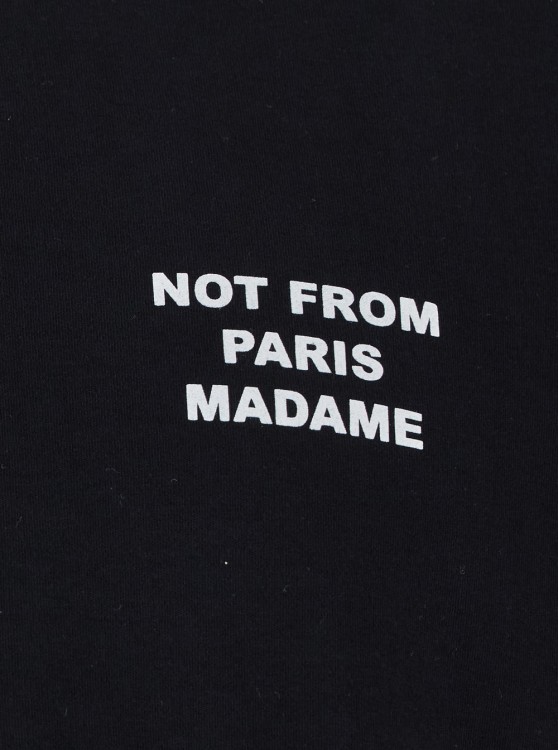 Shop Drôle De Monsieur Black Crewneck T-shirt With Slogan Print On The Front And Back In Cotton