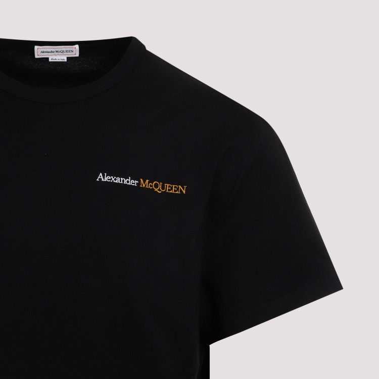 Shop Alexander Mcqueen Black Silver Gold Cotton T-shirt