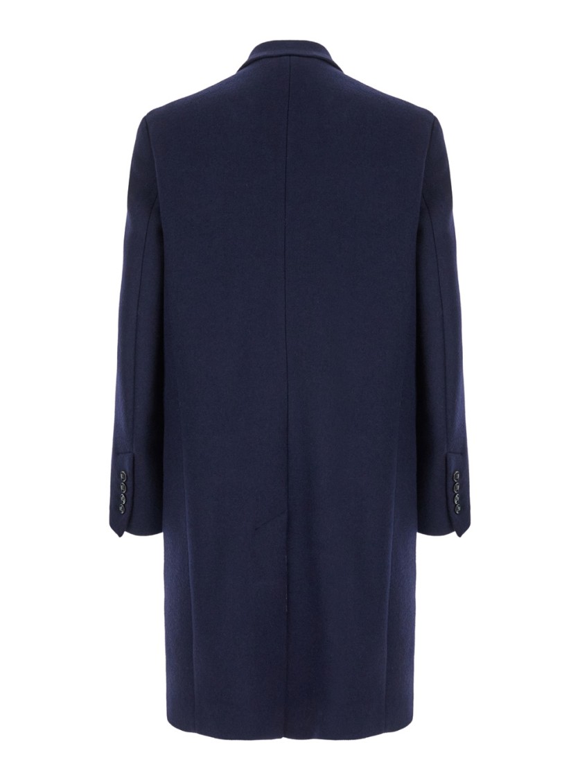 Shop Ami Alexandre Mattiussi Ami Double Breasted Coat In Blue