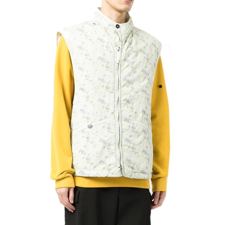Shop Stone Island Printed Brushed Gilet In White