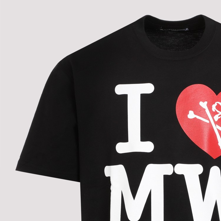Shop Mastermind World I Love Mw Black Cotton T-shirt
