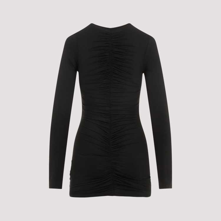 La Reveche Lillibet Draped Mini Dress In Black
