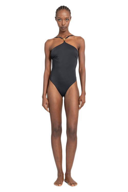 VERSACE CROSSED STRAP ONE-PIECE SWIMSUIT