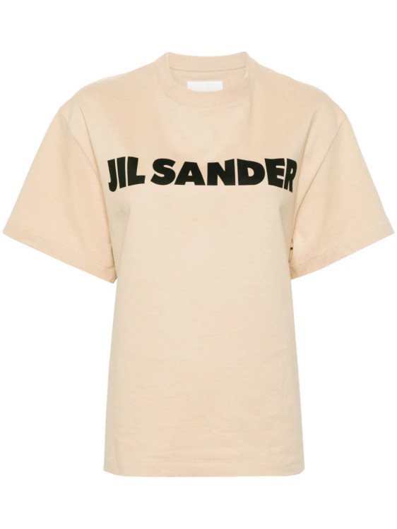 Shop Jil Sander Beige Logo-print T-shirt In Neutrals