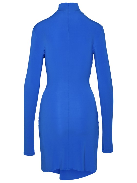 Shop Off-white Twist' Blue Viscose Dress