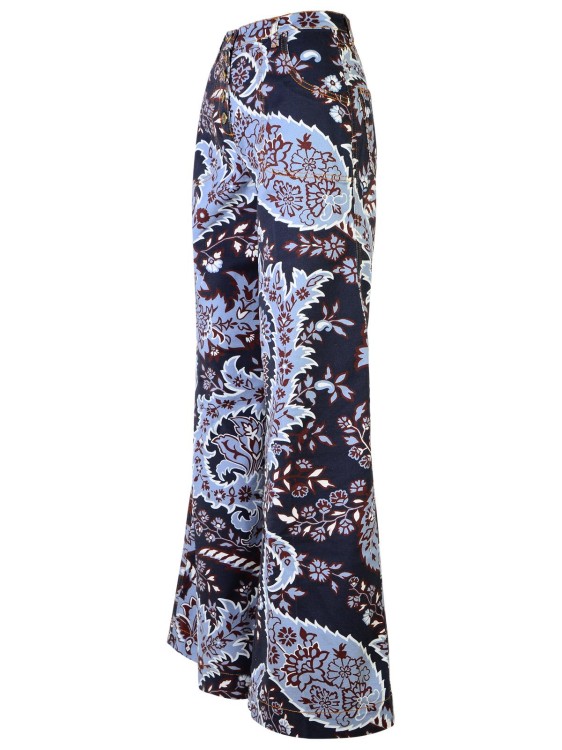 Shop Etro Paisley' Blue Cotton Jeans