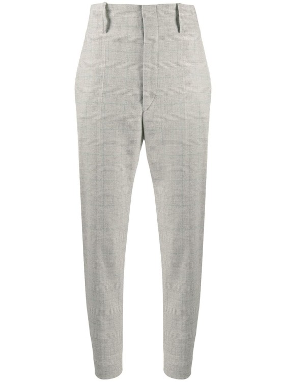 Shop Isabel Marant Étoile Checkered Tailored Trousers In White