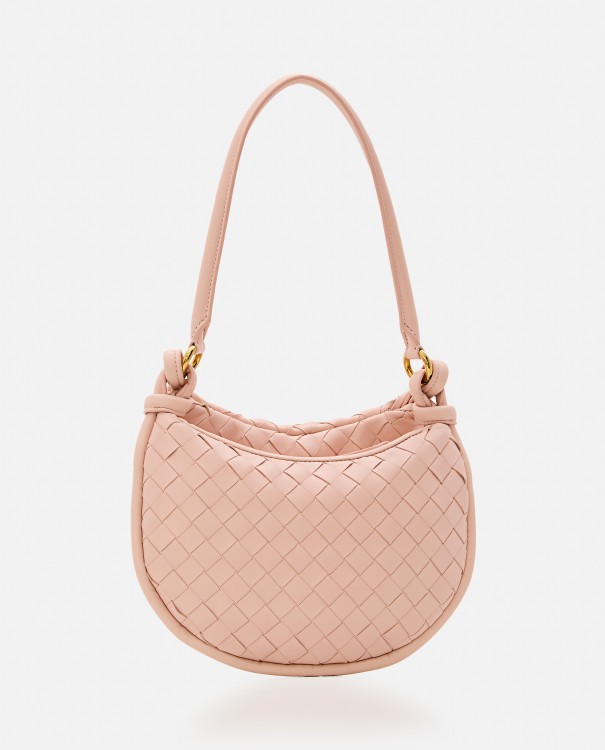 Shop Bottega Veneta Gemelli Small Leather Shoulder Bag In Pink