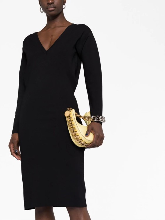 Shop Stella Mccartney Black V-knit Midi Dress