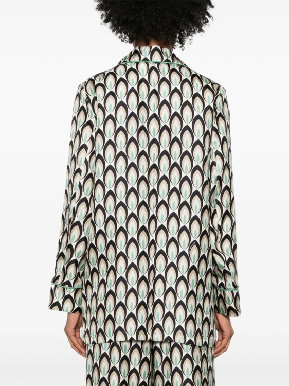 Lorena Antoniazzi Graphic-print Silk Blazer In Multicolor