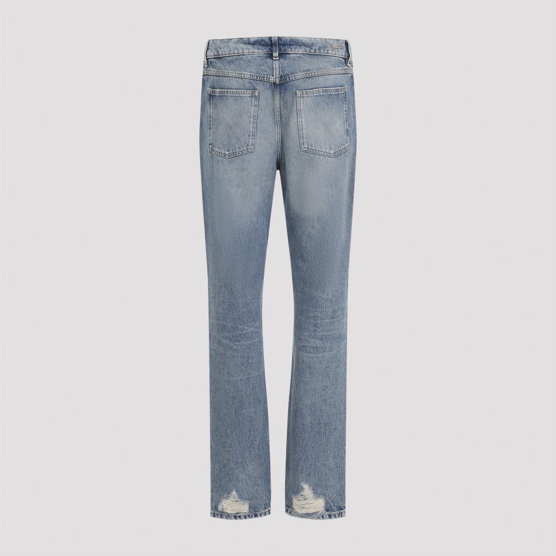 Givenchy Washed Denim Tapered Leg Jeans With Contrast Stitching In Blue